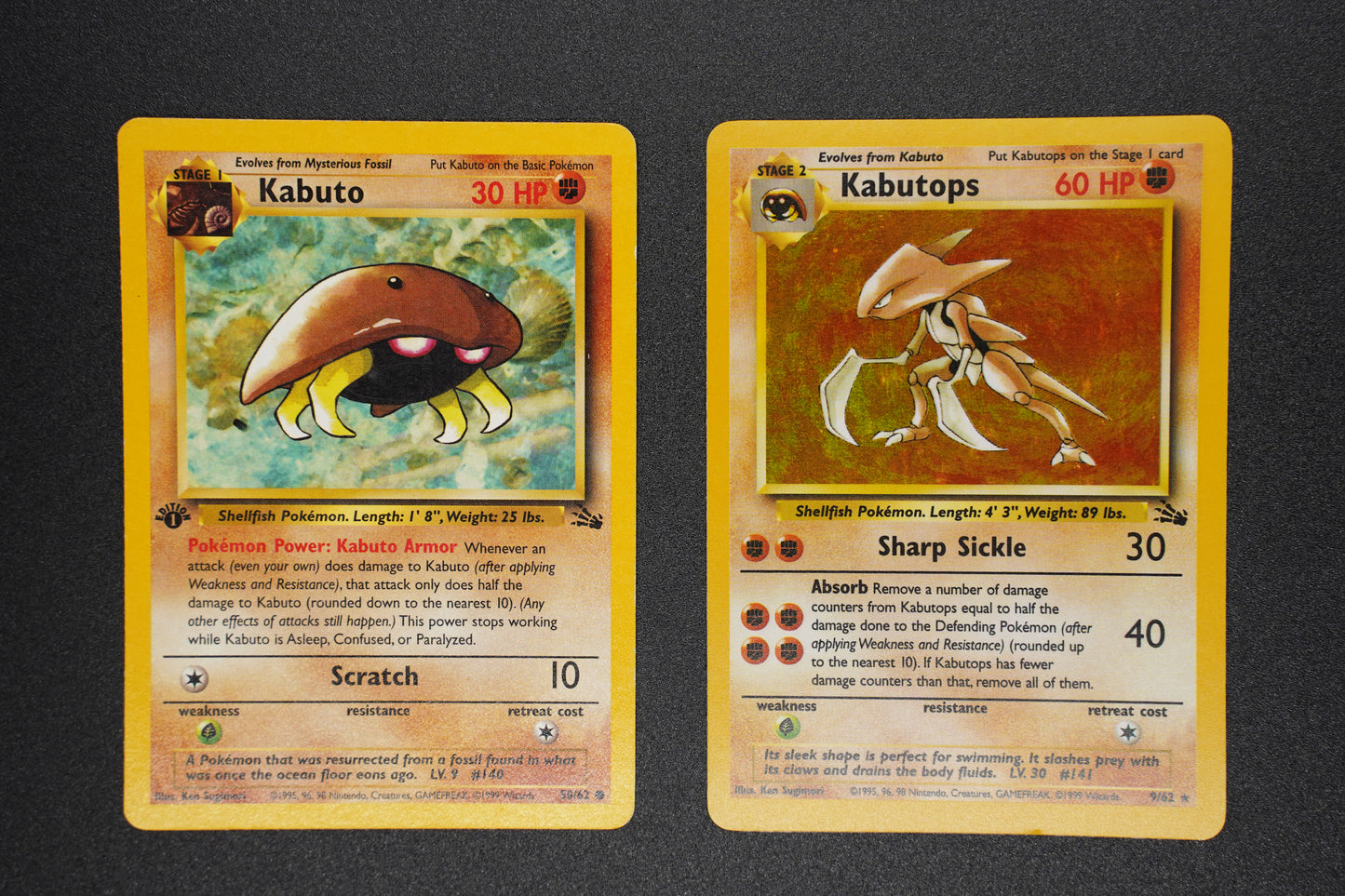 Fossil- Kabuto (1st Edition), Kabutops (Holo)