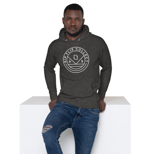 White Logo Grey Heather Unisex Hoodie